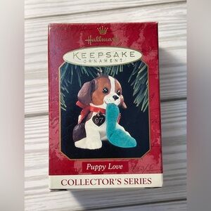 Hallmark Keepsake Ornament Puppy Love Slipper Play 1997